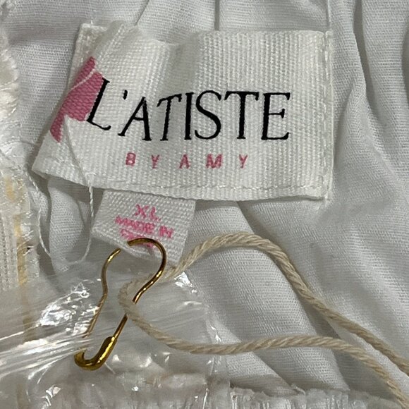 LAtiste by Amy Dress  XL Open Floral Crochet Lace Mini Cottagecore Feminine - Picture 9 of 11